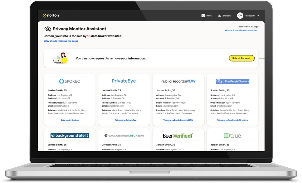 Computer screen showing Alt text Privacy Monitor Assistant product